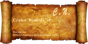 Czeke Nimród névjegykártya
